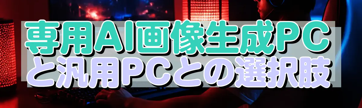 専用AI画像生成PCと汎用PCとの選択肢