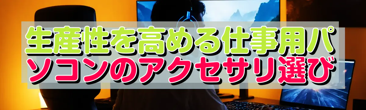 生産性を高める仕事用パソコンのアクセサリ選び