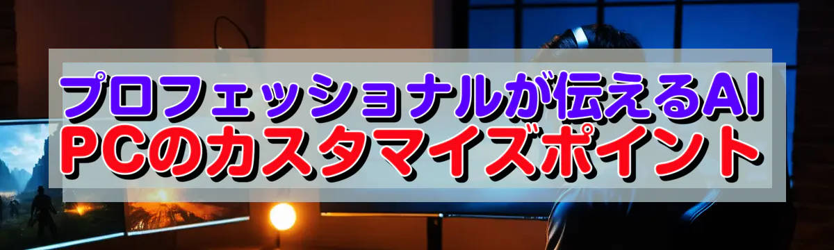 プロフェッショナルが伝えるAI PCのカスタマイズポイント