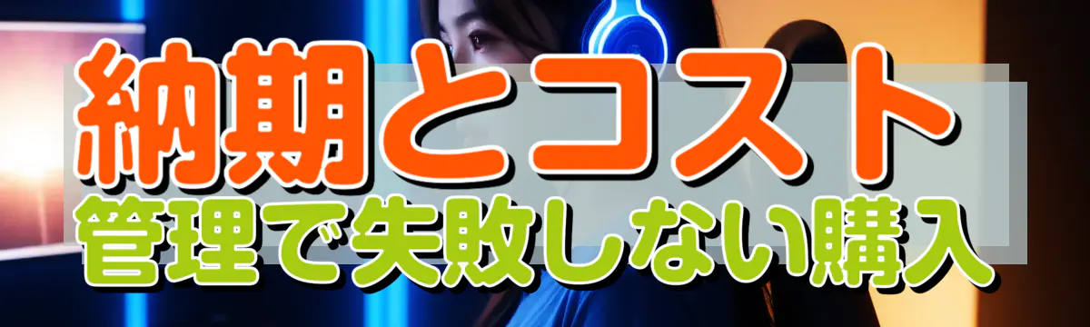 納期とコスト管理で失敗しない購入