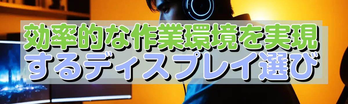 効率的な作業環境を実現するディスプレイ選び