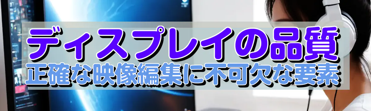 ディスプレイの品質 正確な映像編集に不可欠な要素