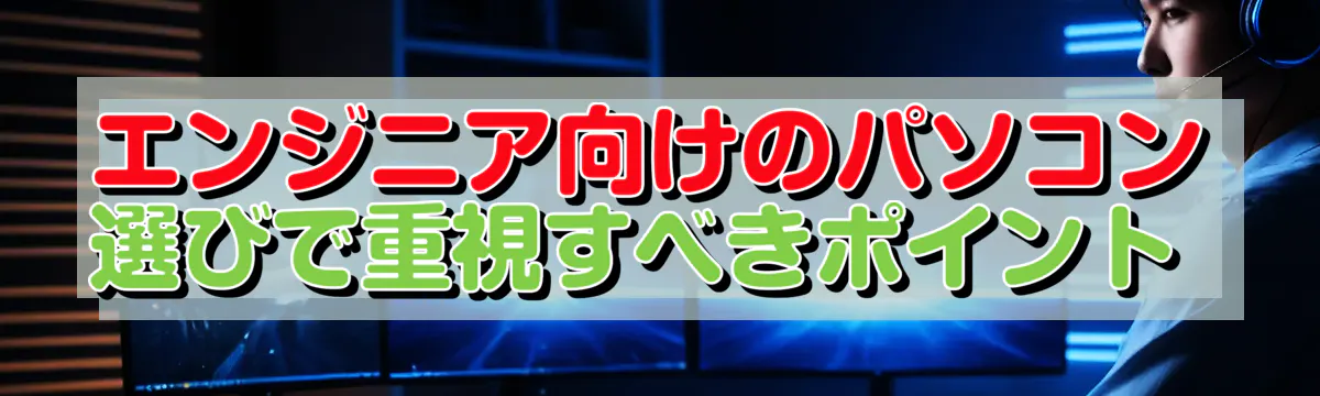 エンジニア向けのパソコン選びで重視すべきポイント