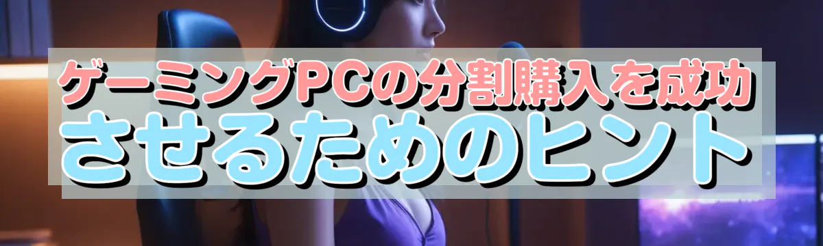 ゲーミングPCの分割購入を成功させるためのヒント