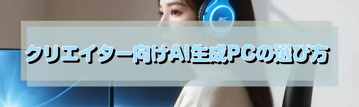 クリエイター向けAI生成PCの選び方