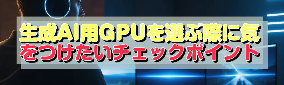 生成AI用GPUを選ぶ際に気をつけたいチェックポイント