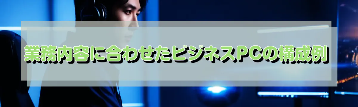 業務内容に合わせたビジネスPCの構成例