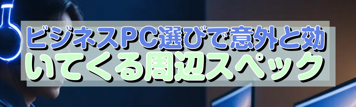 ビジネスPC選びで意外と効いてくる周辺スペック