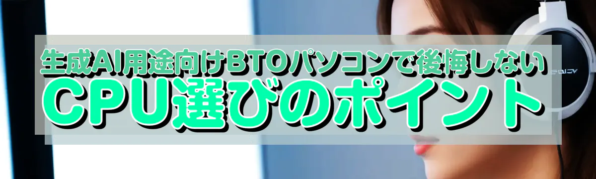 生成AI用途向けBTOパソコンで後悔しないCPU選びのポイント