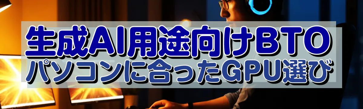 生成AI用途向けBTOパソコンに合ったGPU選び