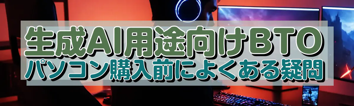 生成AI用途向けBTOパソコン購入前によくある疑問