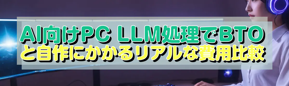AI向けPC LLM処理でBTOと自作にかかるリアルな費用比較