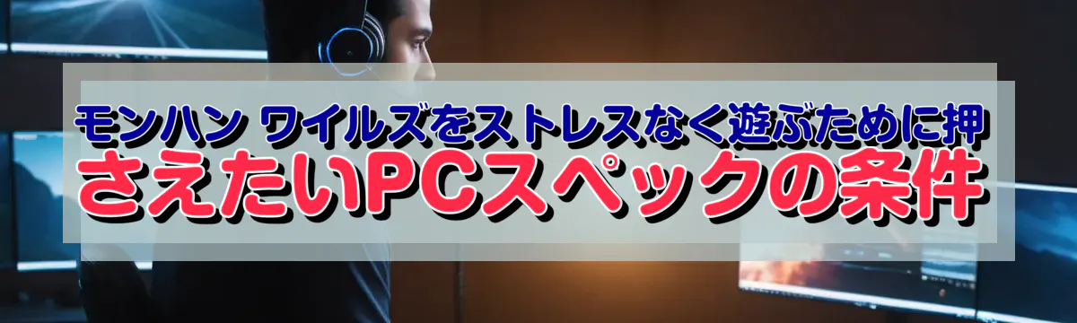 モンハン ワイルズをストレスなく遊ぶために押さえたいPCスペックの条件