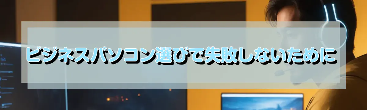 ビジネスパソコン選びで失敗しないために