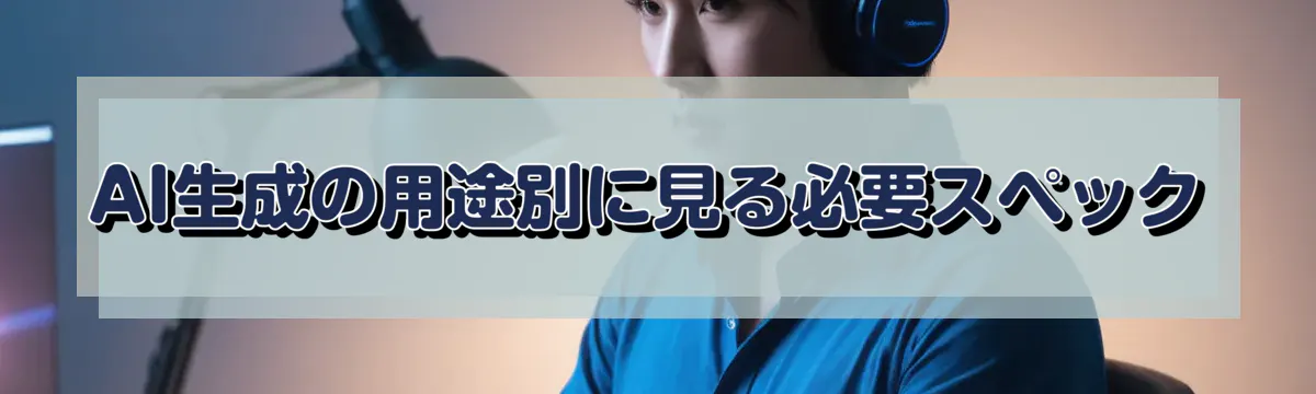 AI生成の用途別に見る必要スペック