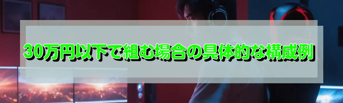 30万円以下で組む場合の具体的な構成例
