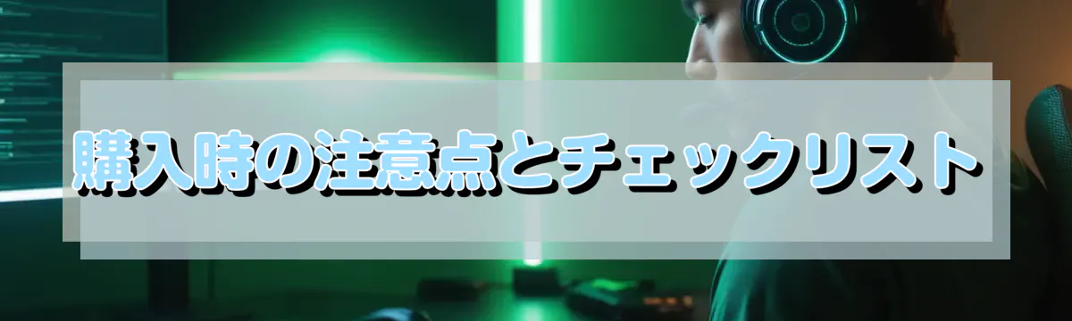 購入時の注意点とチェックリスト