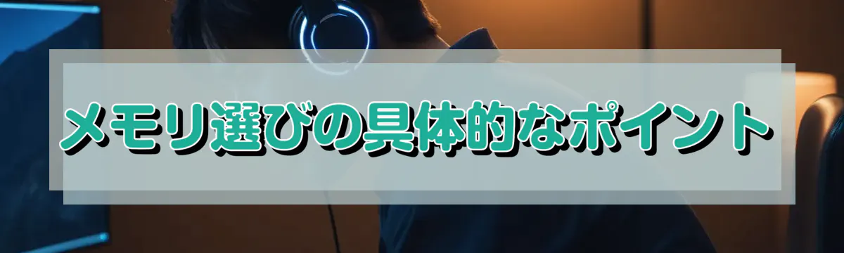 メモリ選びの具体的なポイント