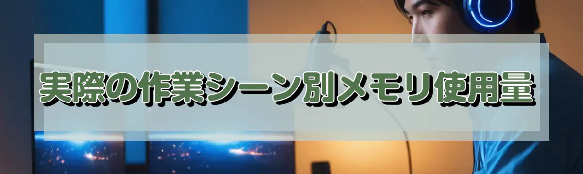 実際の作業シーン別メモリ使用量