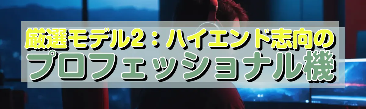 厳選モデル2：ハイエンド志向のプロフェッショナル機