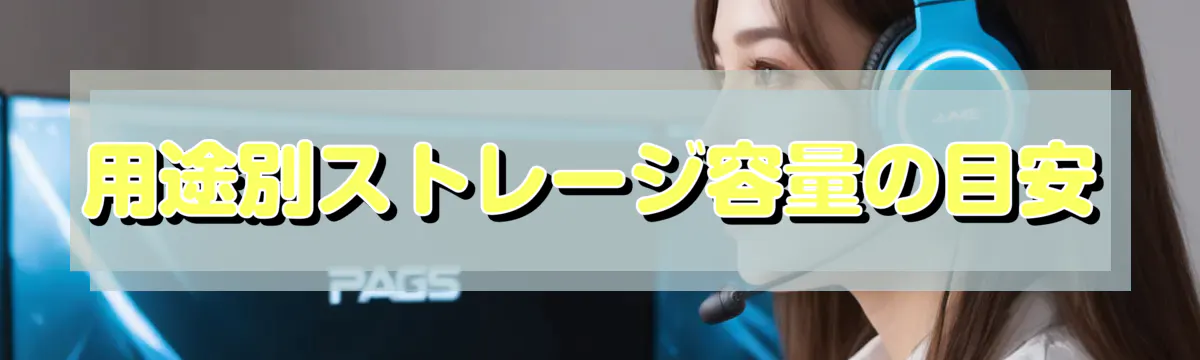 用途別ストレージ容量の目安