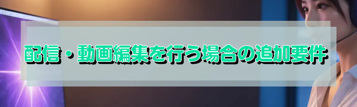 配信・動画編集を行う場合の追加要件