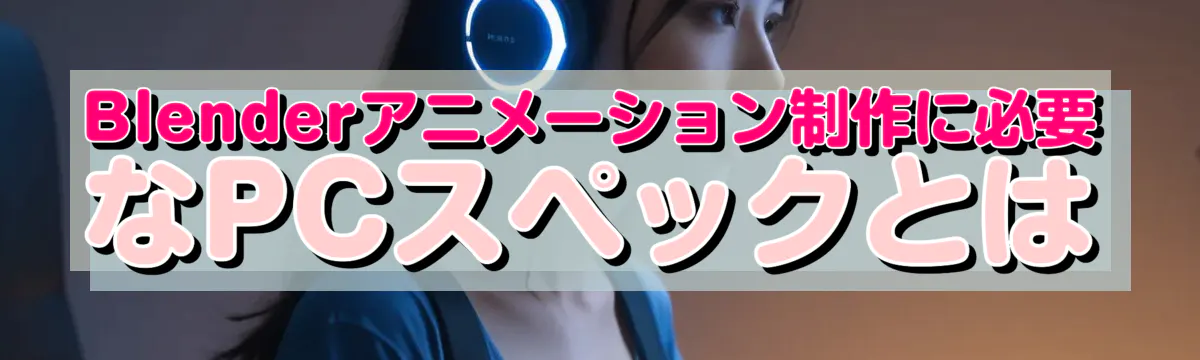 Blenderアニメーション制作に必要なPCスペックとは