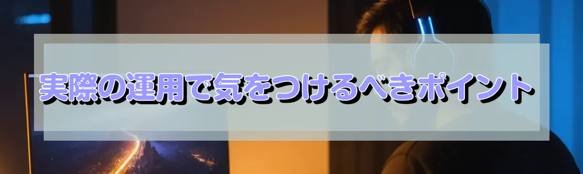 実際の運用で気をつけるべきポイント