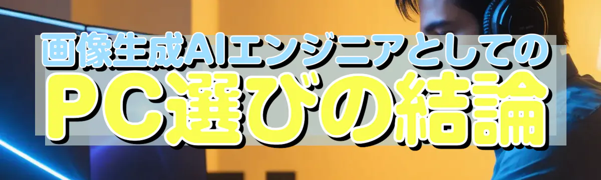 画像生成AIエンジニアとしてのPC選びの結論