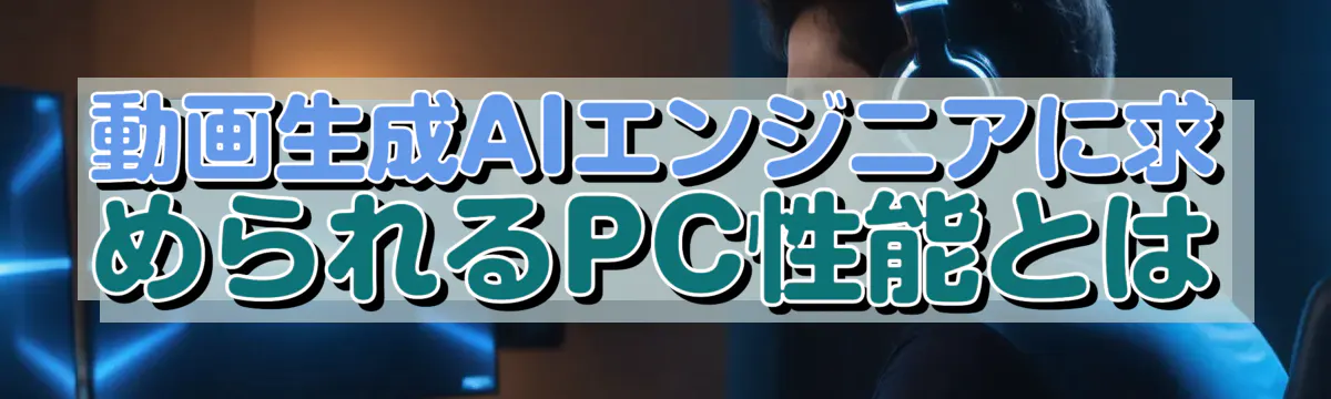 動画生成AIエンジニアに求められるPC性能とは