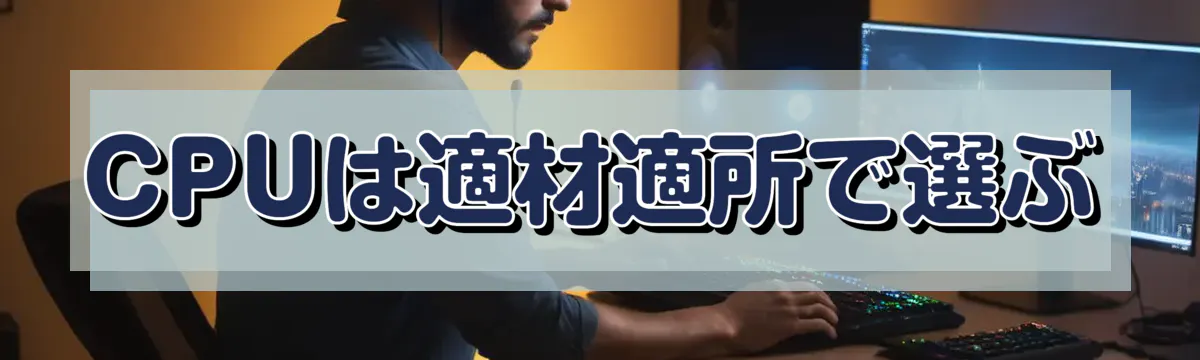 CPUは適材適所で選ぶ