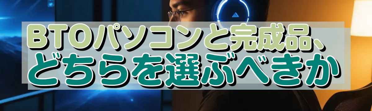 BTOパソコンと完成品、どちらを選ぶべきか