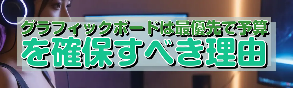 グラフィックボードは最優先で予算を確保すべき理由