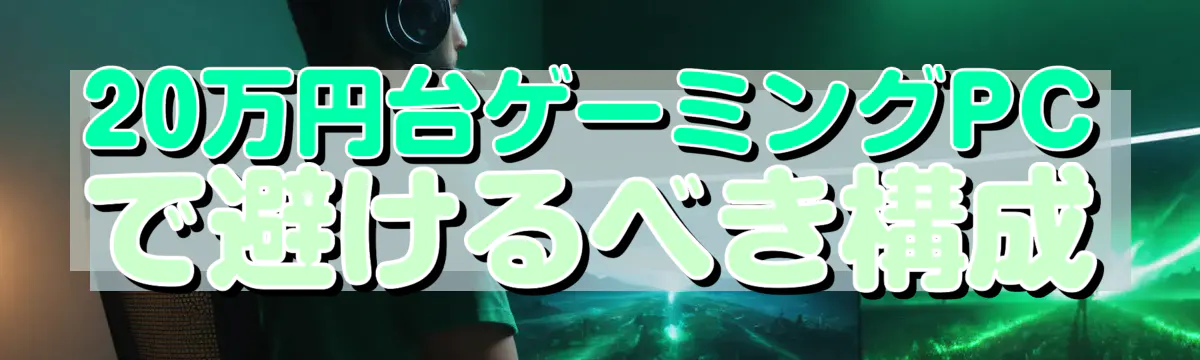 20万円台ゲーミングPCで避けるべき構成