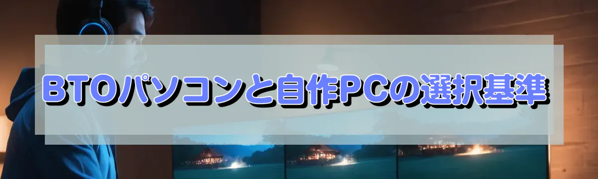 BTOパソコンと自作PCの選択基準