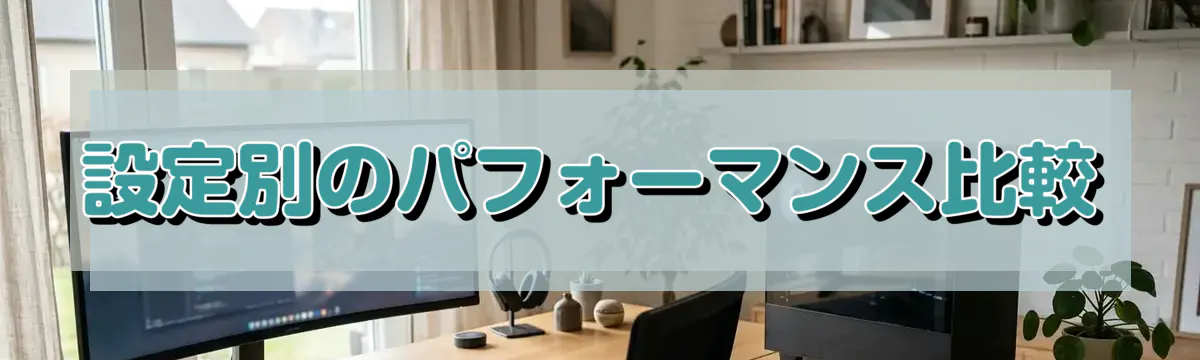 設定別のパフォーマンス比較