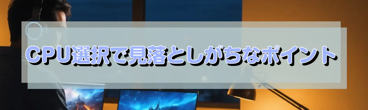 CPU選択で見落としがちなポイント