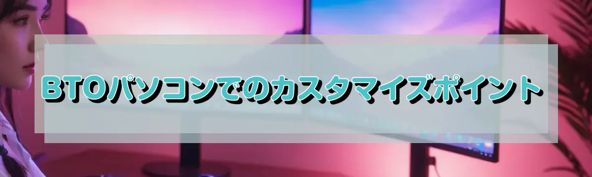 BTOパソコンでのカスタマイズポイント