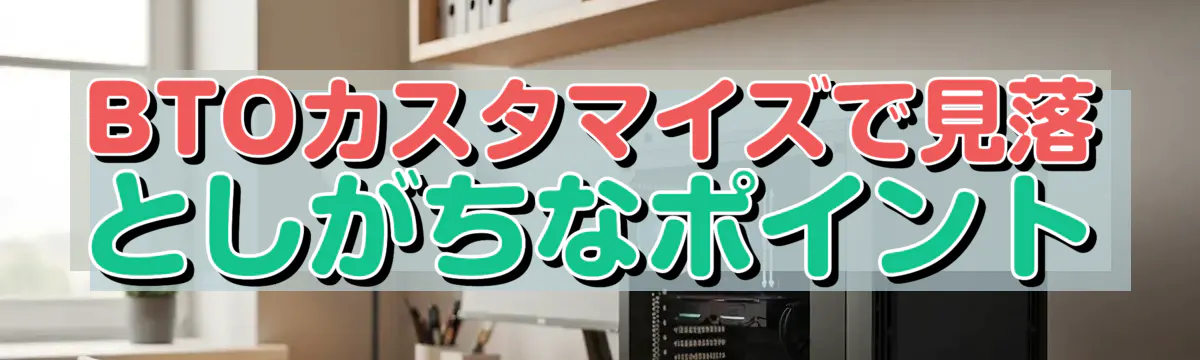 BTOカスタマイズで見落としがちなポイント