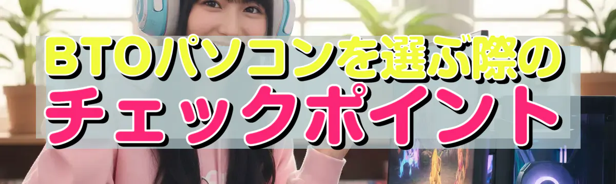 BTOパソコンを選ぶ際のチェックポイント