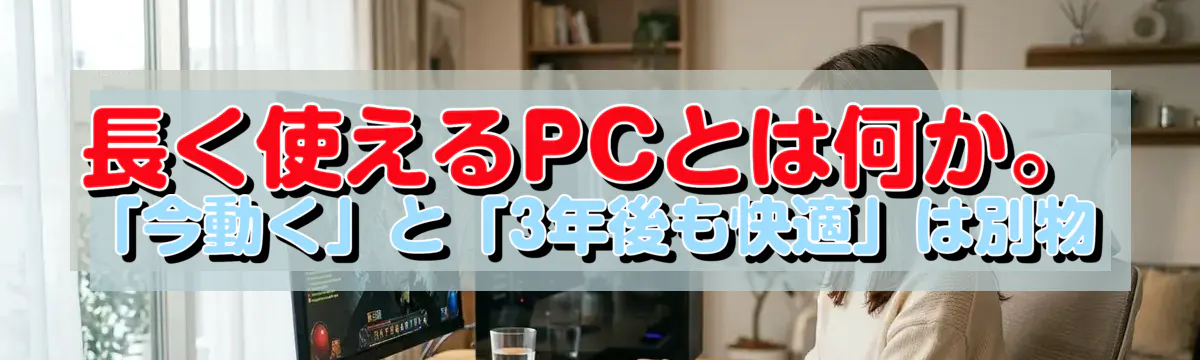 長く使えるPCとは何か。「今動く」と「3年後も快適」は別物