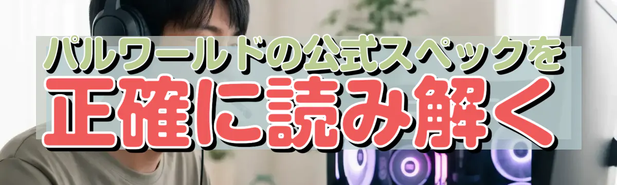 パルワールドの公式スペックを正確に読み解く