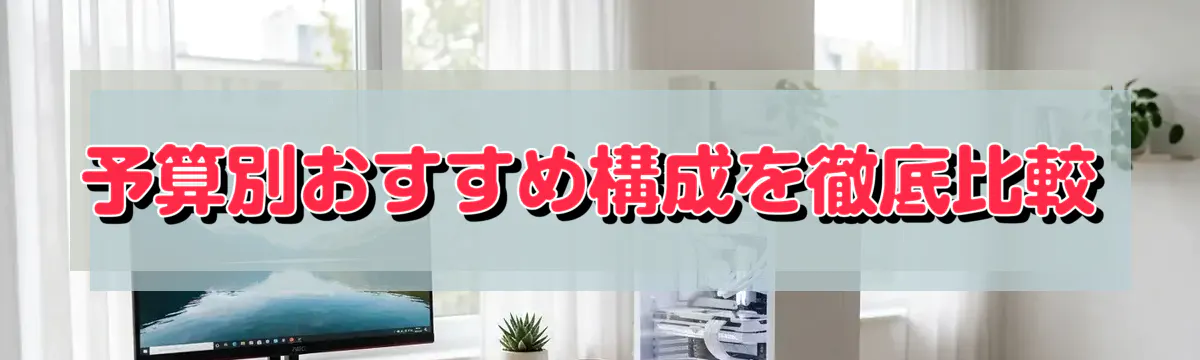 予算別おすすめ構成を徹底比較